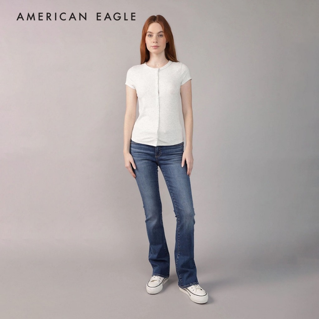 American Eagle Button-Up T-Shirt เสื้อยืด ผู้หญิง (EWTS 037-9979-006)