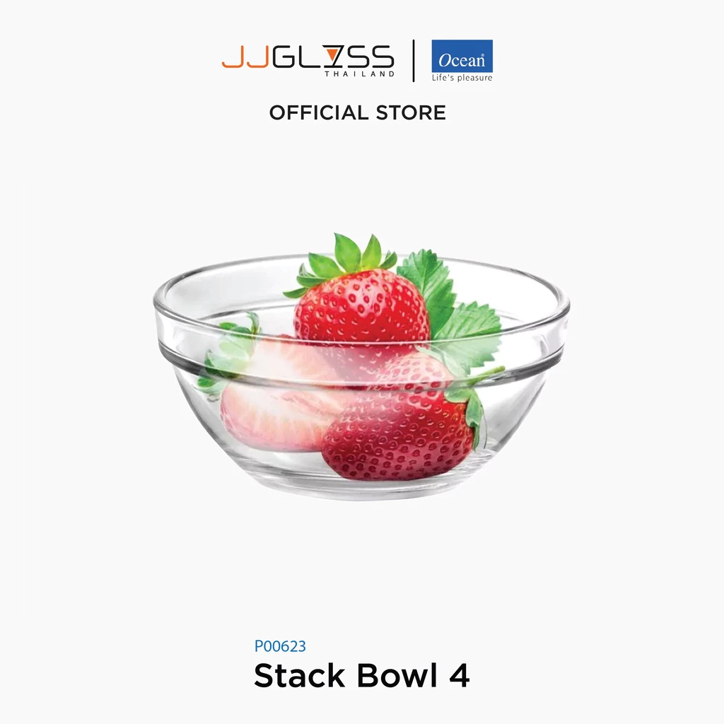 JJGLASS - (Ocean) P00623 Stack Bowl 4 -  ชามแก้ว ชามโบว์ ชามโอเชี่ยน เหมาะสำหรับใส่ผลไม้ ของทานเล่น ของว่าง ซุปต่างๆ