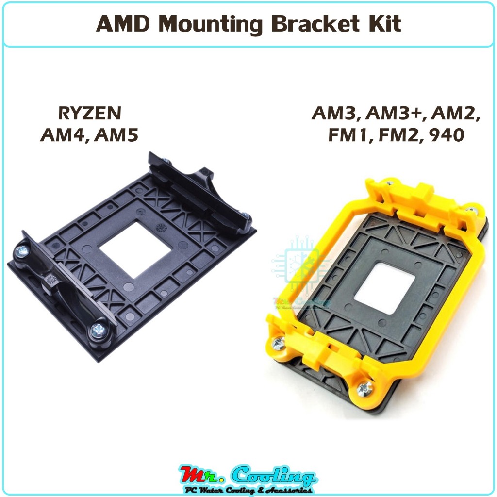 ชุดขายึด ฮีทซิงค์ CPU AMD Ryzen AM4 AM5 AM3, AM3+, AM2, FM1, FM2, 940 Heatsink Mounting Bracket Kit