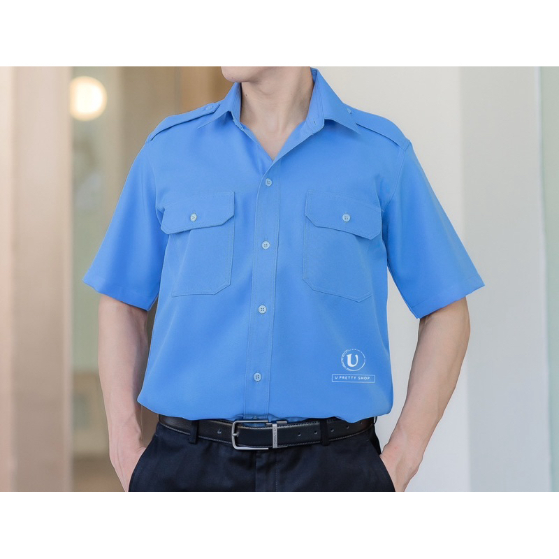 เสื้อฟ้าขับรถ แท็กซี่ ตุ๊กๆ ยูนิฟอม ยาม รปภ. แขนสั้น Standard Taxi & Tuk-tuk Short Sleeves Uniform