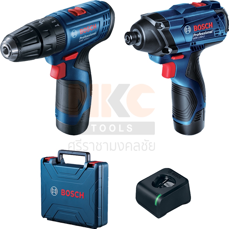 Bosch สว่าน ไร้สาย GSB 120-Li + GDR 120-Li ชุดเครื่องมือ เซต