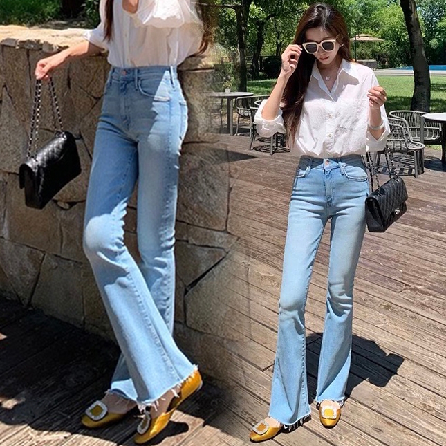✨ ใหม่ 2025 ✨ กางเกงยีนข้าม้าเอวสูง ผ้ายืด กางเกงยีนรัดรูปทรงสวย 🚚พร้อมส่งจากไทย🚚