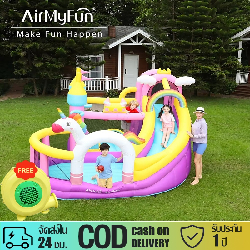[ มาใหม่ ] บ้านลมสไลเดอร์ สระว่ายน้ำเป่าลม บ้านกระโดด สไลเดอร์ แทรมโพลีน บ้านเด้งเป่าลมพร้อมสไลเดอร์ Inflatable Castle