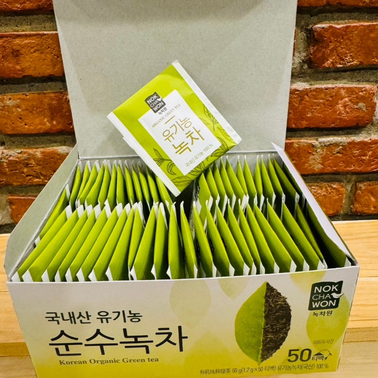 NOKCHAWON Organic Green Tea 50 ซอง ชาเขียวแจ็คสัน แบบถุงชา Package ใหม่+++ New(Exp. 23/01/2027)