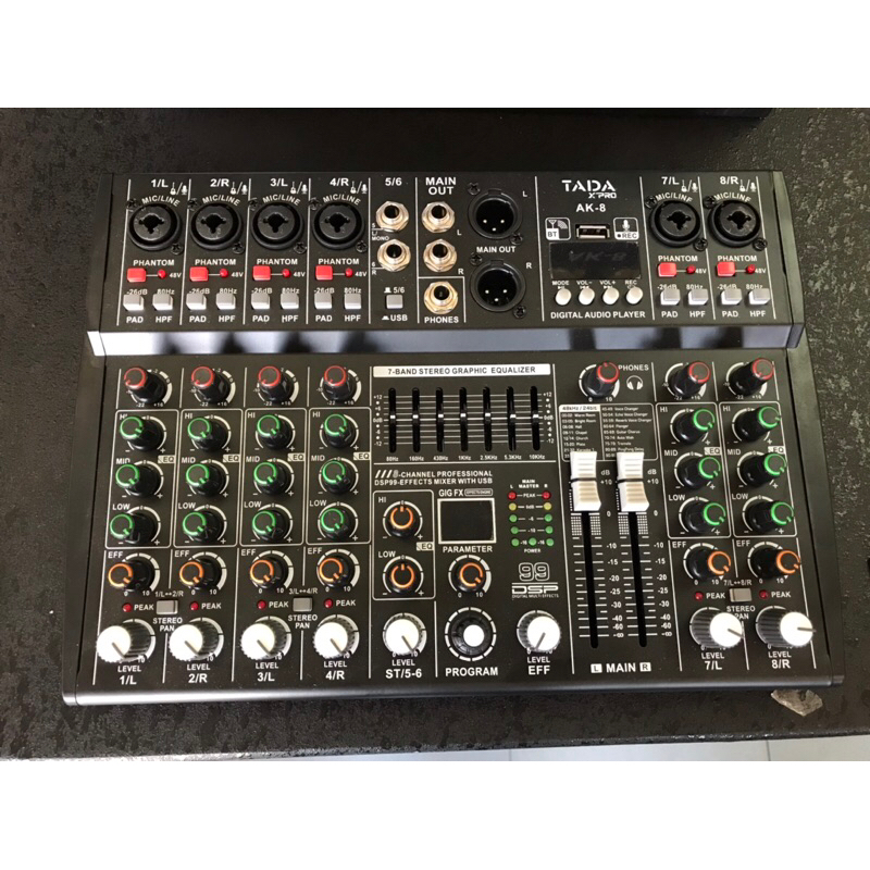 MIXER TADA AK-8 เอฟเฟกแท้ USB บูธูท REC ใช้ไฟAC DC12V ได้