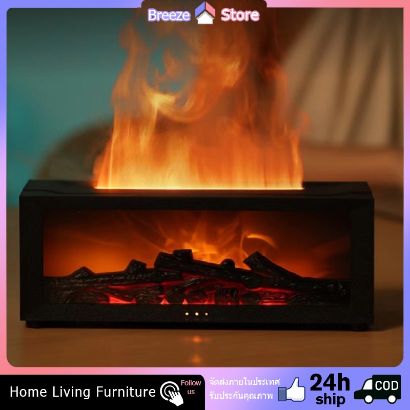 🔥LED เปลวไฟ เครื่องเพิ่มความชื้น🔥เครื่องพ่นอโรมา มีรีโมท Diffuser aroma diffuser ตั้งเวลาได้ น้ำมันหอมระเหย