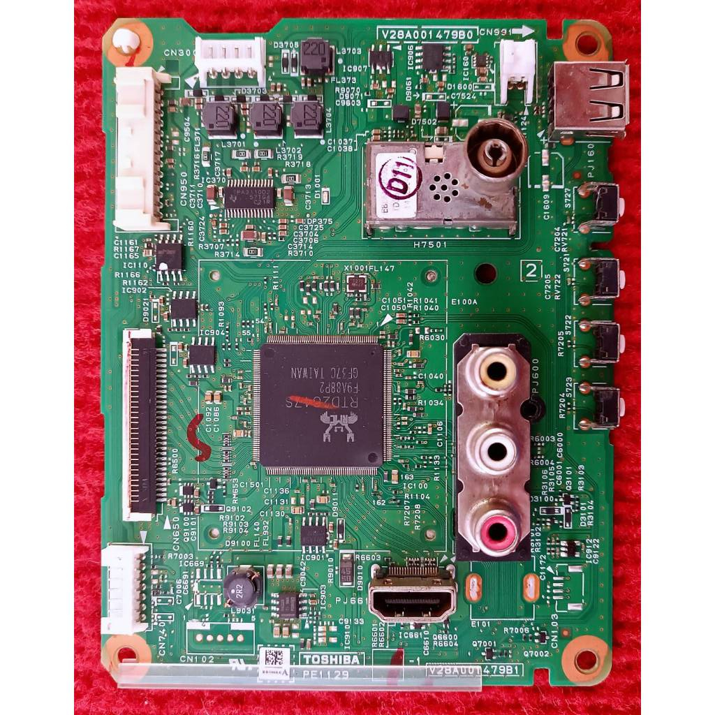 เมนบอร์ดทีวี  TOSHIBA รุ่น 24P1300VT , 29P1300VT พาสบอร์ด V28A001479B0