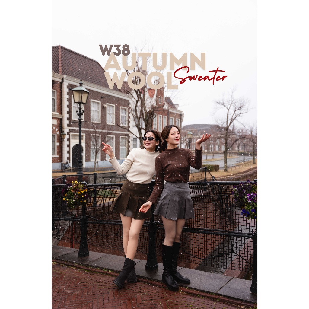 W38 Autumn Wool Sweater เสื้อกันหนาว บุขนหนาด้านใน