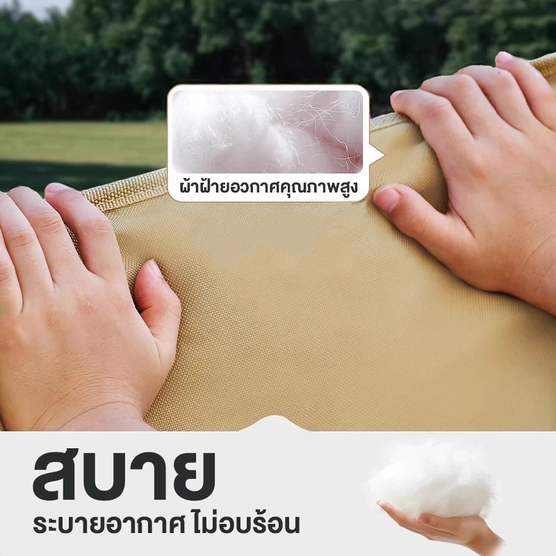 เก้าอี้แคมป์ปิ้งพับได้ เก้าอี้สนามผ้าใบ Oxford บุผ้าฝ้าย รับน้ำหนัก 300kg thumbnail 6