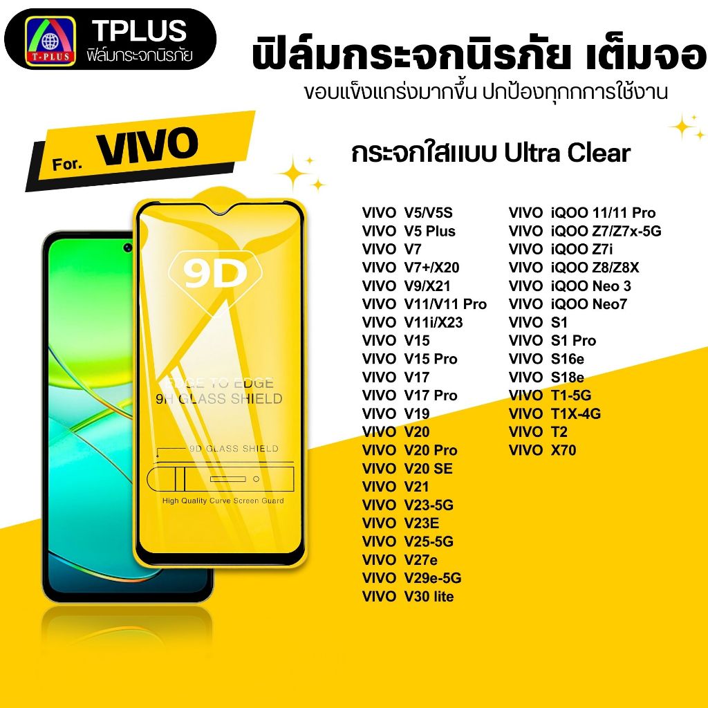 [🇹🇭ส่งไว9D] ฟิล์ม iqoo z9 5g v15 v17pro v11 v23e v21 v20se v23 5g v11i v20pro v19 v25 5g s1 s1pro
