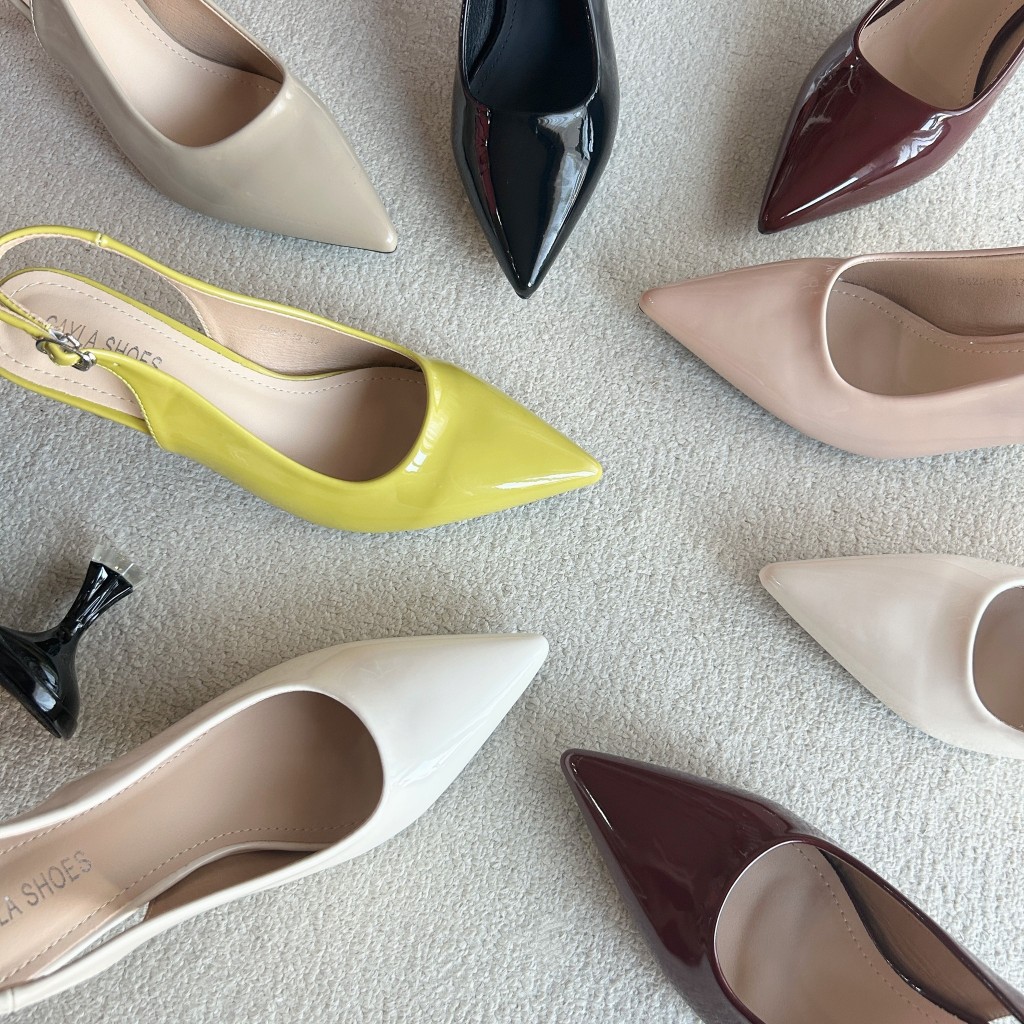 รองเท้ารัดส้น หนังเงา High Heels ส้นสูง 2นิ้ว รองเท้าKaimooksissy D620-10
