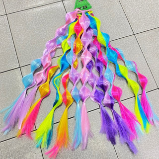 ผมสีไฮท์ สีสัน ผมปลอม ผมไส้กรอก ผมแฟชั่น คละสี ราคาต่อเส้น