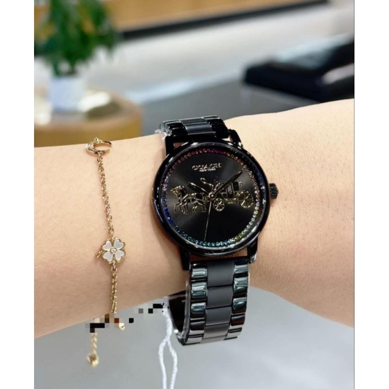 นาฬิกา Coach 14504389 Grand Women's Watch / rainbow crystal - หน้าปัด 36 mm