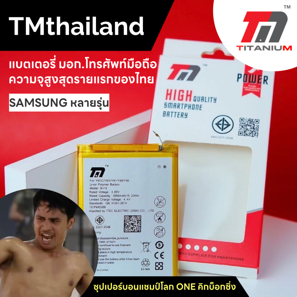 TM Battery Samsung for A02s,A70,A20,A8,A9,A10,S6E,S7E,S8,S8+,S9,S9+,S10,S10P,NOTE5..........