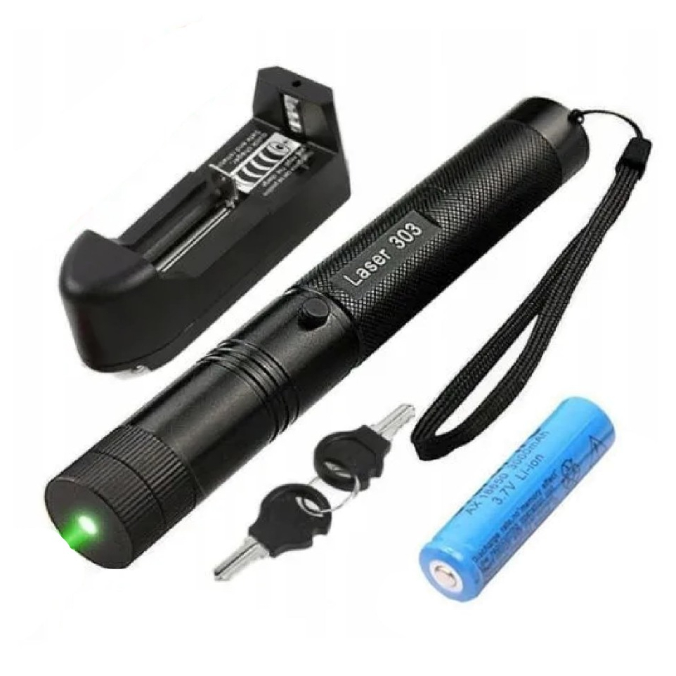 LASER 303  LASER LASER (100mw) JUMBO Red /Green LASER POINTER 18650แบตเตอรี่ (เลือกไฟสี)