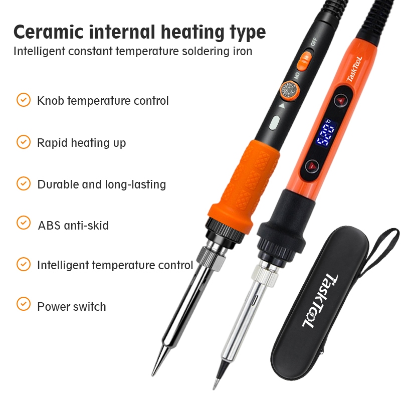 TASKTOOL  หัวแร้งบัดกรี 80W หน้าจอ LCD เตารีดไฟฟ้า หัวแร้งบัดกร 220v ปรับอุณหภูมิ 180-520 ℃ ร้อนเร็ว