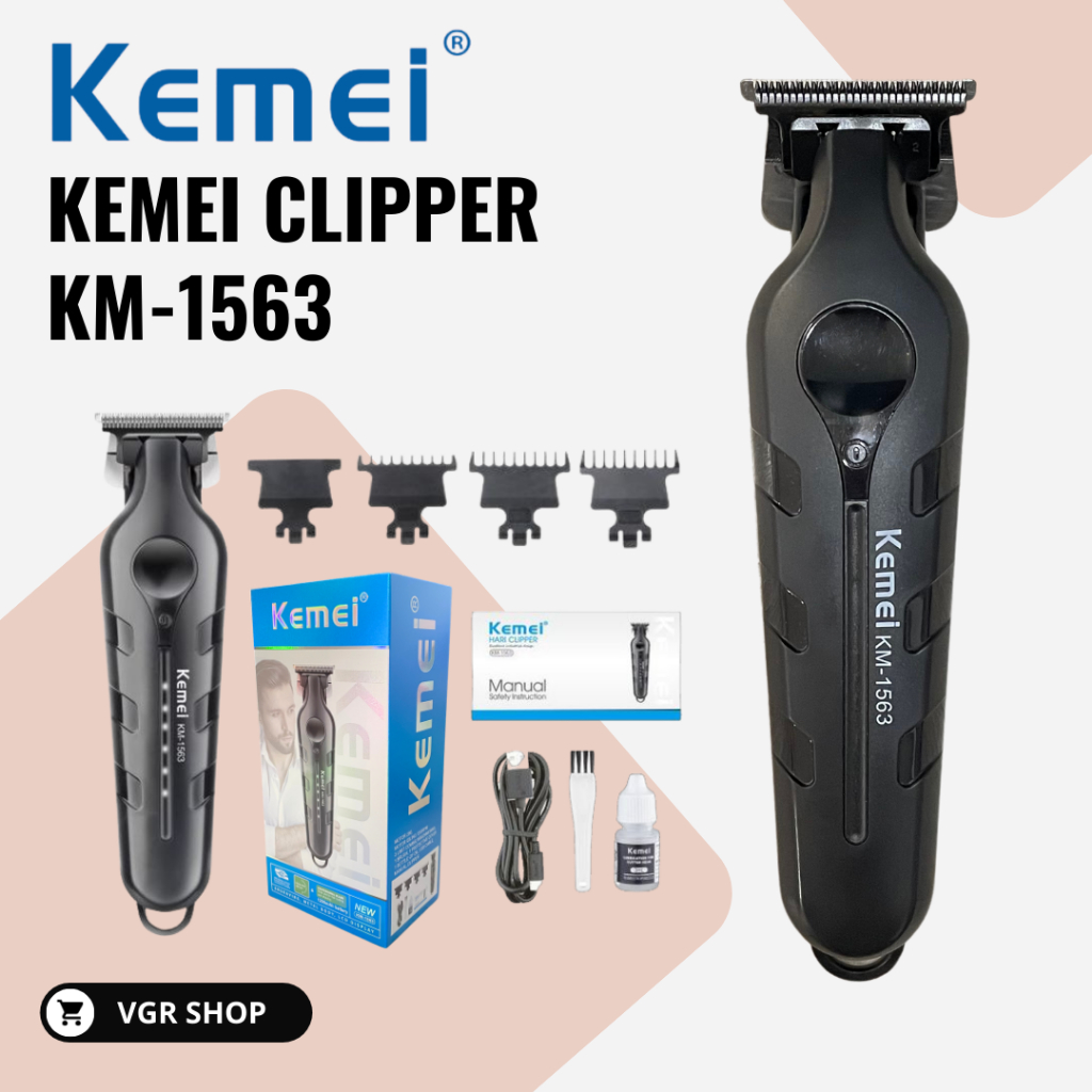KEMEI ปัตตาเลี่ยนตัดผม รุ่น KM-1563 ดีไซน์สวย รอบหมุน 7200RPM พร้อมส่งจากไทย