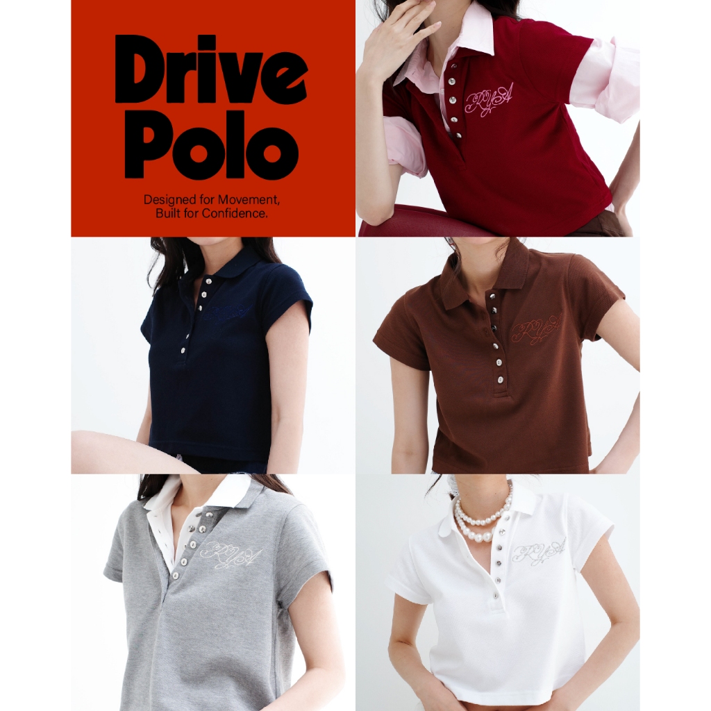 RYA Drive Polo เสื้อโปโล คอปก ผ้าลาคอส ตัวสั้น พอดีตัว ผ้าระบายอากาศ