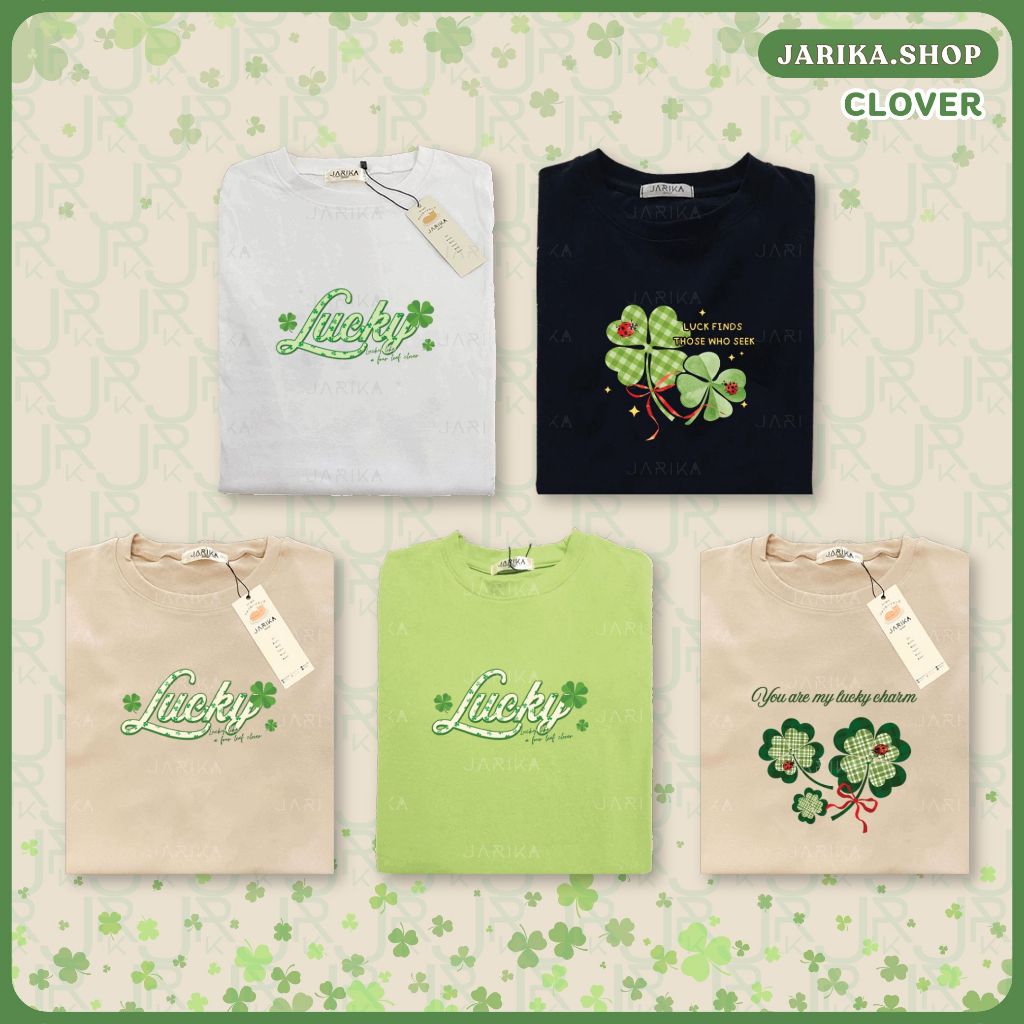 Jarika.shop - เสื้อยืดลาย CLOVER  ( งานป้าย.. Jarika ) ( จ258 )