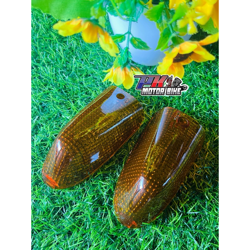 ฝาไฟเลี้ยวหน้า ใช้สำหรับรถรุ่น Kawasaki Serpico-150สีชา(คู่ล่ะ)