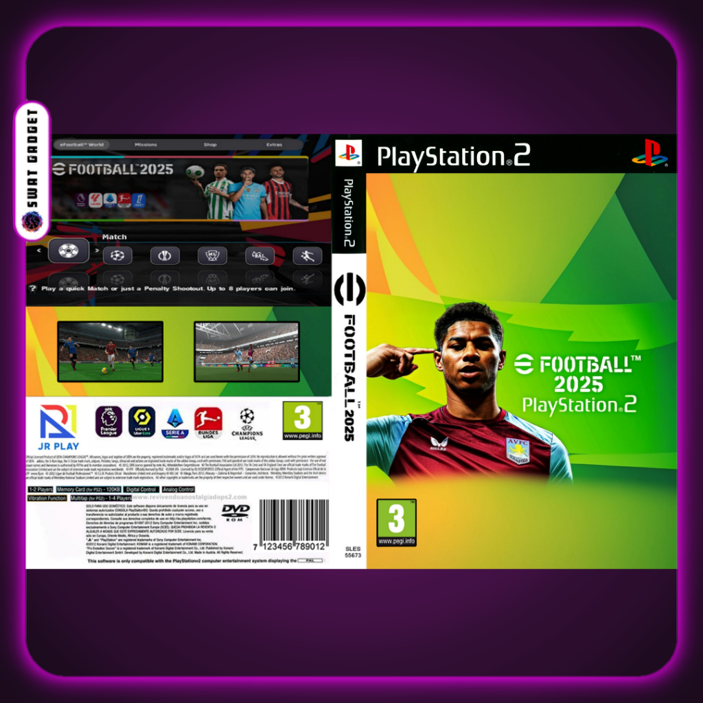 แผ่นเกม PES 2025 / eFootball 2025 Update February 2025 สำหรับ Playstation2 PS2 ทำจากแผ่นแบรนด์ HP คุณภาพสูง SWATGadget