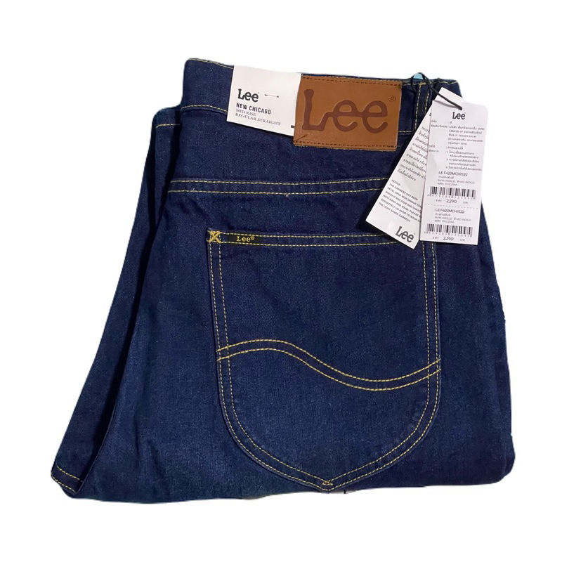 กางเกงยีนส์ Lee ทรง Chicago SuperBlue สีบลูเข้ม ฟอกเฟดสวยๆ ขากระบอกตรง