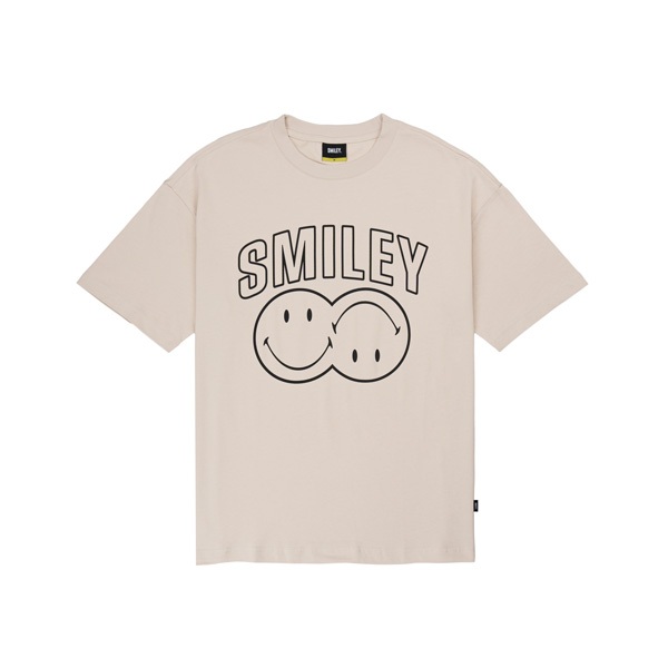 SMILEY® TWIN FACES OS T-SHIRT (CREAM)