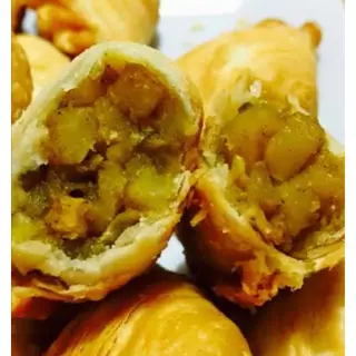 #กระหรี่ปั๊บ เจ มี 2ไส้ ไส้ไก่เจ ไส้ถั่ว บรรจุ 3 ชิ้น ไส้เต็ม #กระหรี่พัฟ #currypuff #อาหารเจ #Vegetaria