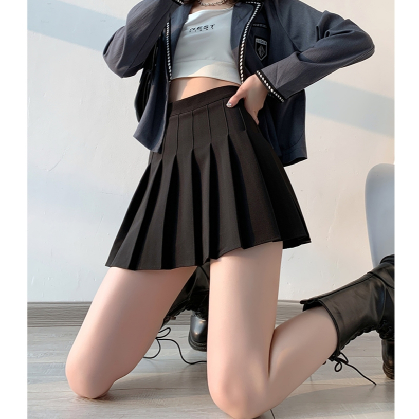 กระโปรงพรีท  กระโปรงเอวสูง มีทั้งหมด7สี เข้ากับทุกสไตส์ สไตล์เกาหลี สุดชิค #030022 - รูปที่ 3