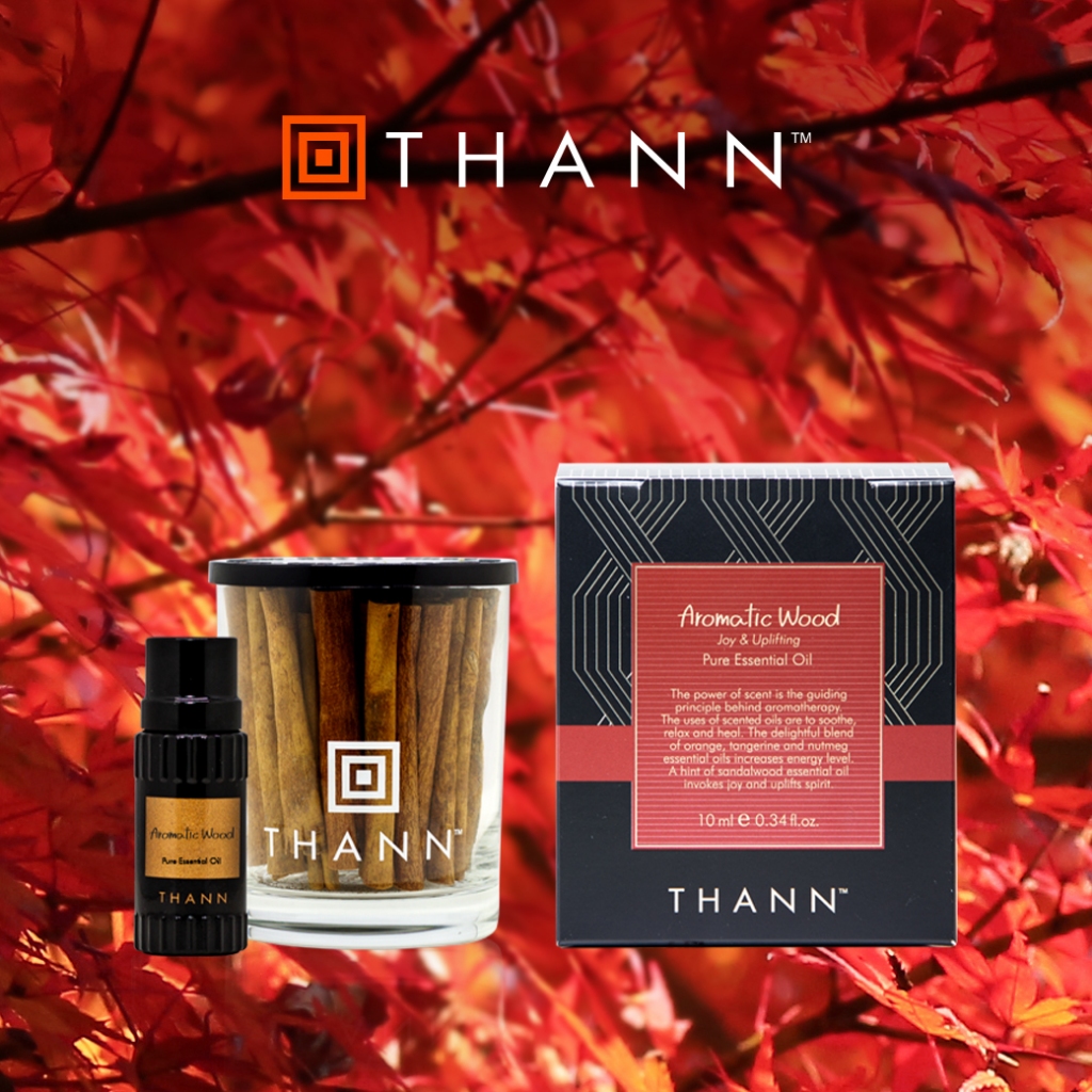 THANN Aromatic Wood Essential oil 10 ml. เติมเต็มความเบิกบาน มีชีวิตชีวา คลายความวิตกกังวล