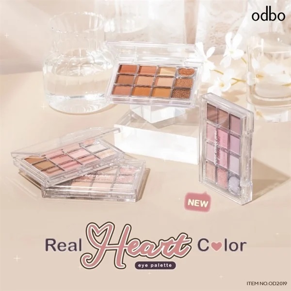 OD2019 ODBO REAL HEART COLOR EYE PALETTE โอดีบีโอ เรียล ฮาร์ท คัลเลอร์ อาย พาเลท