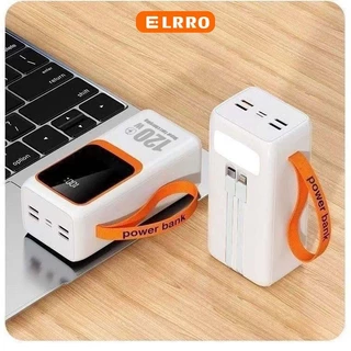 ELRRO พาวเวอร์แบงค์ 50000mAh แท้ power bank 120W Fast charge อุปกรณ์หลายเครื่อง แบตสำรอง พร้อม Type-C linghting สายไฟ 2