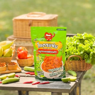 แพ็คเกจใหม่ น้ำพริกหมูกระจก รสกระเพราแซ่บ ขนาด 500 กรัม