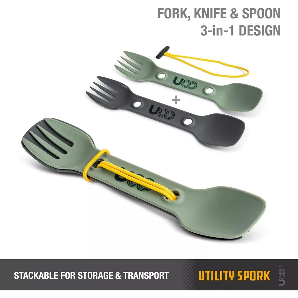 UCO Utility Spork 3-in-1 Combo Spoon-Fork-Knife Utensil แพ็ค2ชิ้น