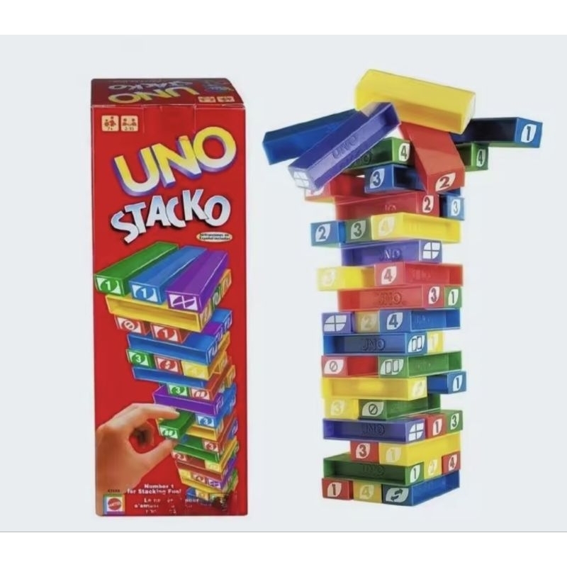 พร้อมส่งในไทย UNO STACKO The Stacking Block Game Mini Board Game