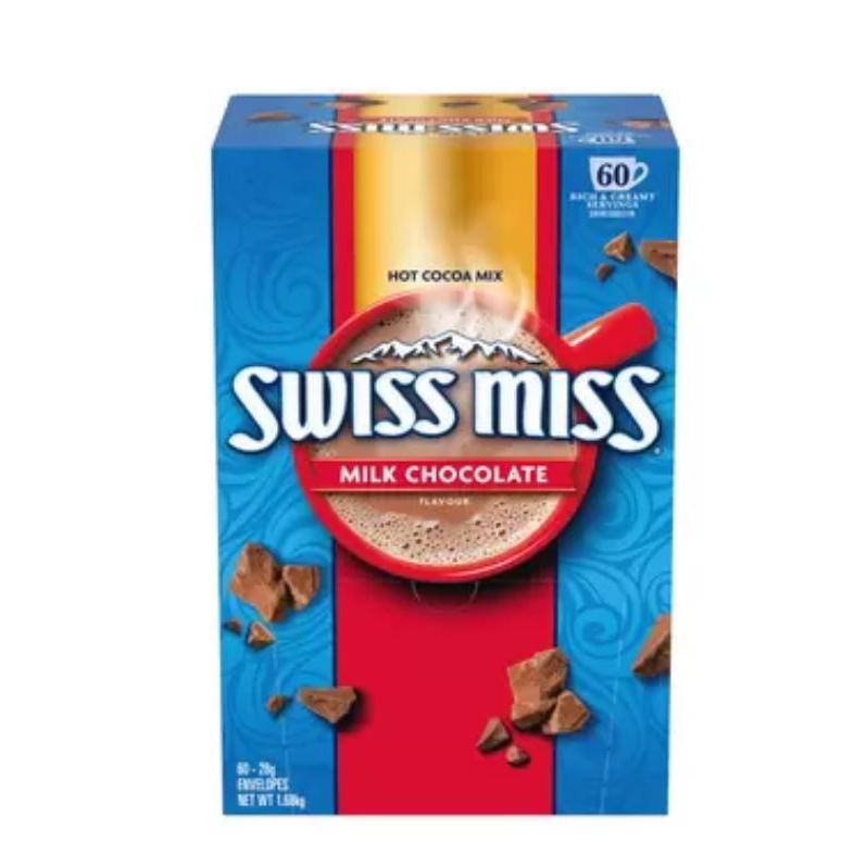 Swiss Miss Chocolate Hot Cocoa Mix (Imported) สวิสมิส มิลค์ ช็อคโกแลต โกโก้ปรุงสำเร็จกลมกล่อม ไปให้ส