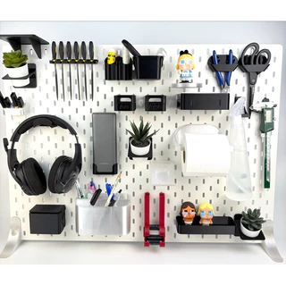 IKEA SKADIS ชั้นวางของแบบเกาะขอบบน เพิ่มพื้นที่ในการวางของ โดยไม่ใช้รูของแผ่นขนาด 10x10cm อุปกรณ์เสริม ของแต่ง 3D Print