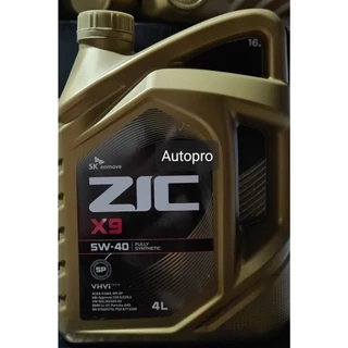 (น้ำมันใหม่ปี2024|API:SP) 5W-40 ZIC X9 สำหรับเครื่องยนต์เบนซินและดีเซล สังเคราะห์แท้ 100% ระยะ 15,000 KM.