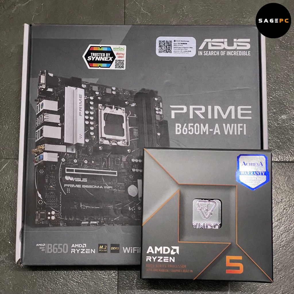 ❗ขายยกชุด❗ขายเหมา ❗ ASUS PRIME B650M - A WIFI (DDR5) (AM5) (M-ATX) + AMD RYZEN 5 8500 G ( มือสอง )