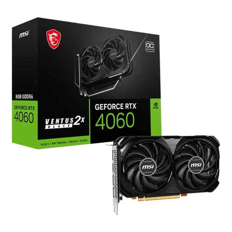 VGA MSI RTX4060 VENTUS 2X BLACK OC 8GB (มือ1-2)
