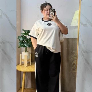 H35 ชุดเซทติดดอกโทนขาวดำ BIGSIZE Clothing Women