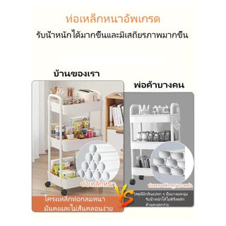 ชั้นเก็บของแบบเคลื่อนย้ายได้ ง่ายต่อการเคลื่อนย้าย 3/4/5 ชั้นวางรถเข็นพลาสติก รอก มือจับ ตู้หนังสือแบบเคลื่อนย้ายได้