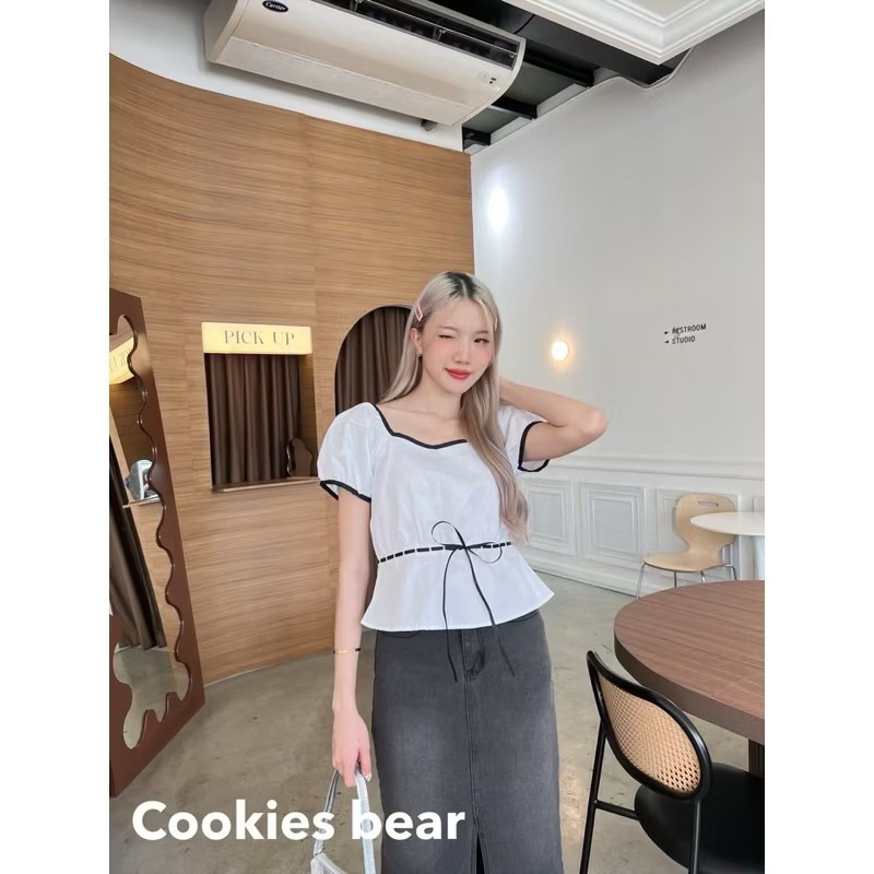 เสื้อขาว ป้าย Cookies bear