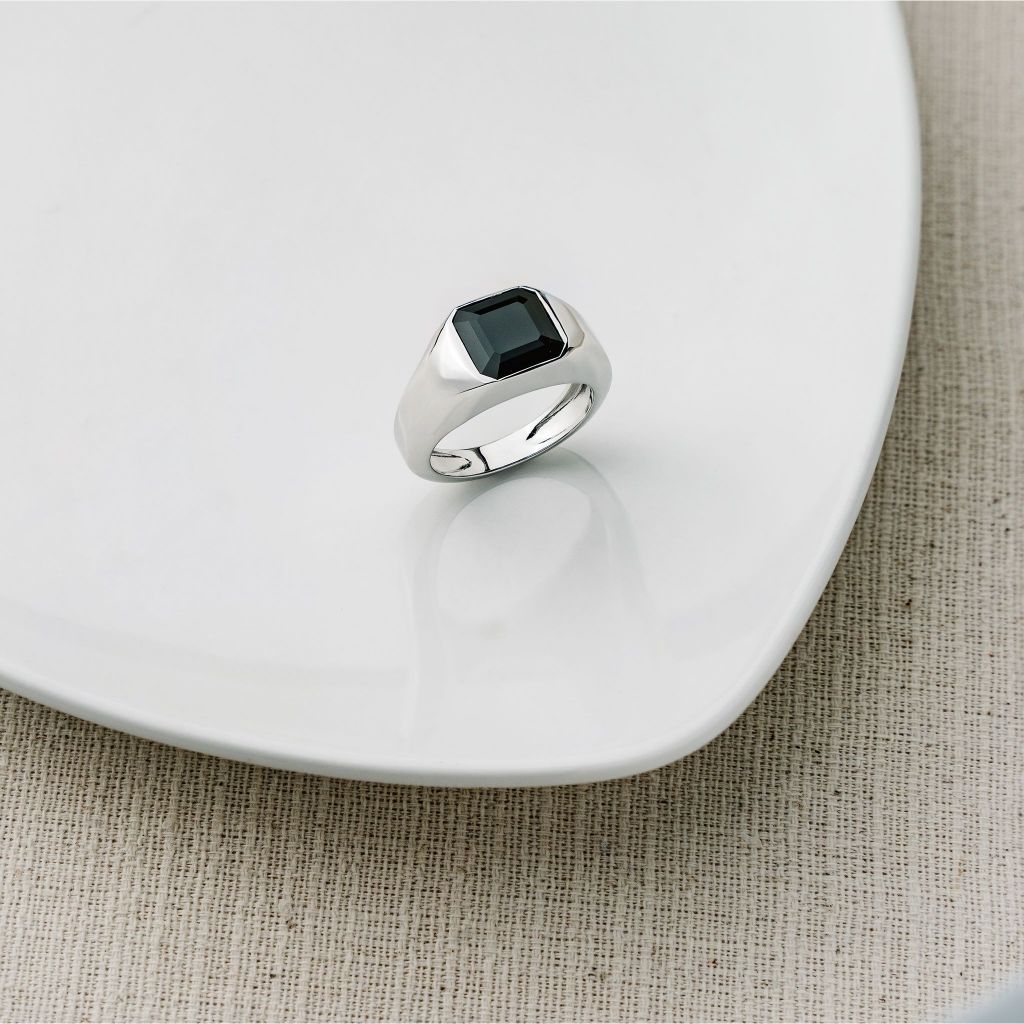 AR-Kang Collection/ AKR730 แหวนเงินแท้ประดับพลอยแท้ ชุบ Rhodium (Silver92.5%)