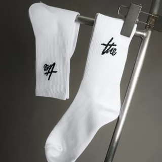 URTHE - ถุงเท้า เเพ็ค 3 คู่ 200 ปักโลโก้ รุ่น THE SOCKS 3 PACK