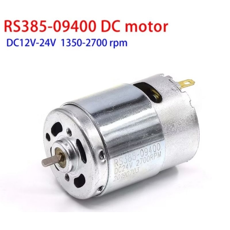 มอเตอร์ RS385-09400 มอเตอร์แปรงถ่านคาร์บอน Double Ball Bearing DC 12V-36V 24V