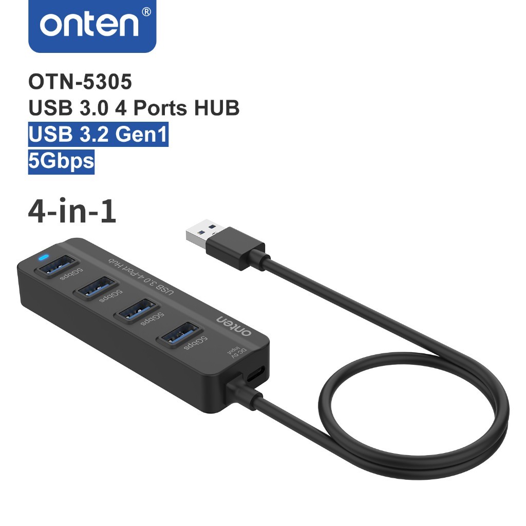 OTN-5305 ONTEN USB 3.0 Hub 4 Port ยูเอสบีฮับ 4 ช่อง สำหรับ คอมพิวเตอร์ โน๊ตบุ๊ค