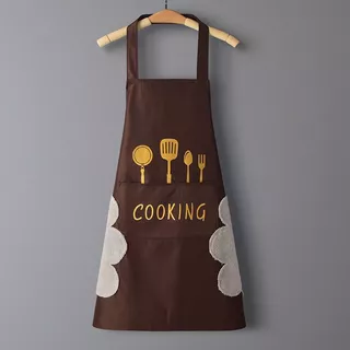 ผ้ากันเปื้อนCooking PVC พร้อมผ้าเช็ดมือด้านข้าง กันนำ้ กันนำ้มัน100% สไตล์เกาหลี สำหรับทำอาหาร ห้องครัว พร้อมส่งจากไทย