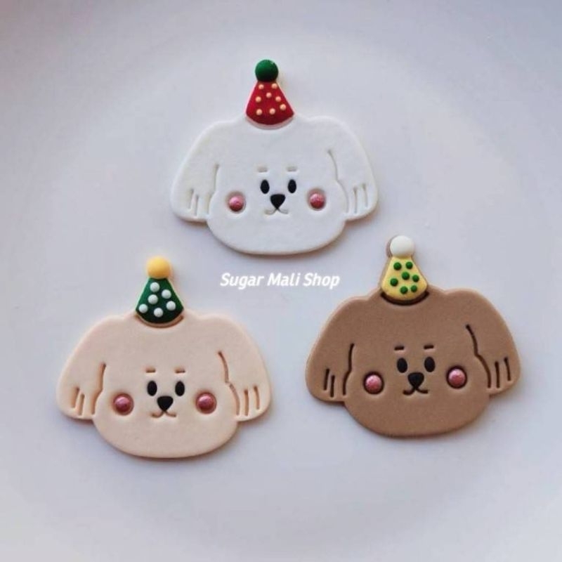 🐱🐶🐻น้ำตาลกัมเพสรูป🐱น้องแมว🐶น้องหมา🐻น้องหมี🎉สวมหมวกปาร์ตี้🎂ตกแต่งเค้กและเบเกอรี่ต่างๆ ราคาต่อ1ชิ้น ทานได้นะคะ - รูปที่ 6