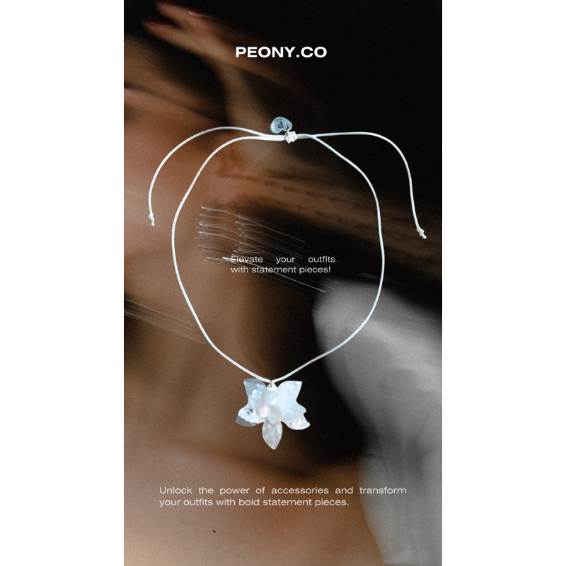 สร้อยคอ Orchid flower necklace สร้อยพร้อมจี้ดอกกล้วยไม้